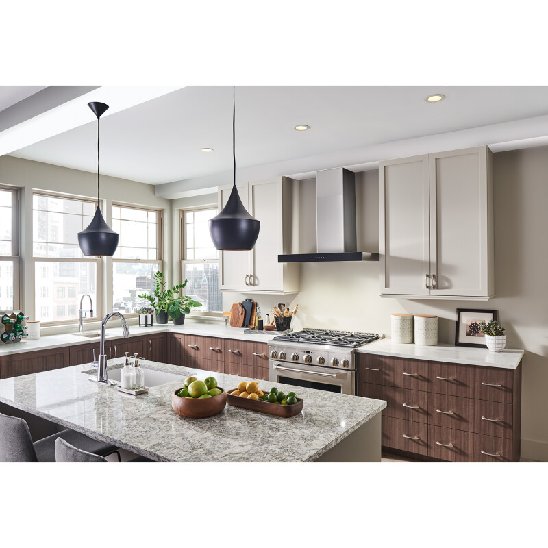 30-inch 650 Max Blower Cfm Stainless Steel Chimney Range Hood With Purled™ Light System And Black Glass (wcb3 Series) WCB3I30SBB
