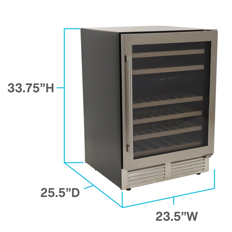 Avanti DESIGNER Series Dual-Zone Wine Cooler, 46 Bottle Capacity WCD46DZ3S