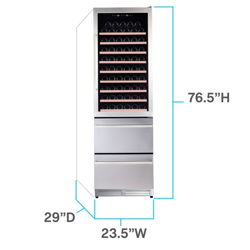 Avanti ELITE Series Wine Cooler, 2-Drawer Beverage Center, Stainless Steel WCDD108E3S
