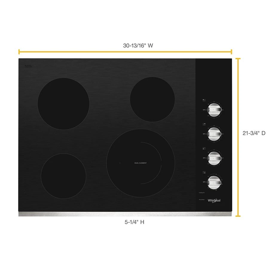 30-inch Electric Ceramic Glass Cooktop with Dual Radiant Element view 7