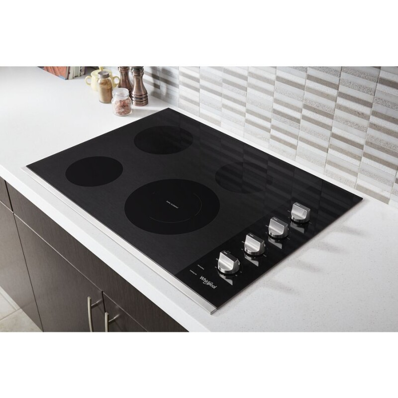 30-inch Electric Ceramic Glass Cooktop with Dual Radiant Element WCE55US0HS