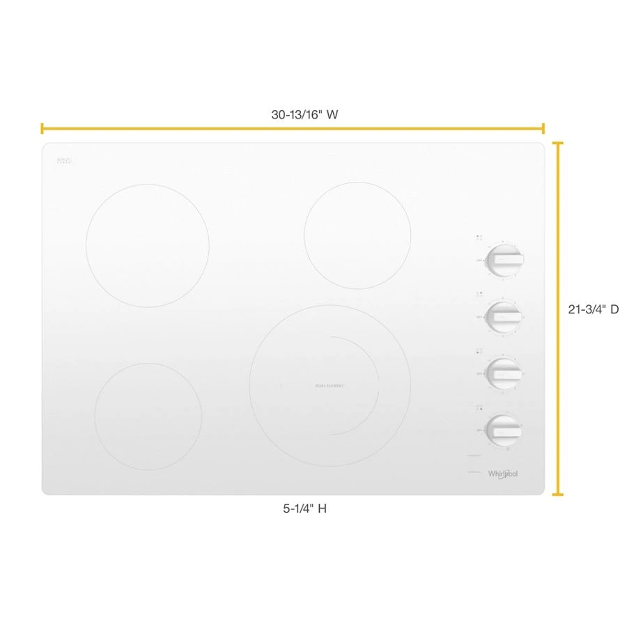 30-inch Electric Ceramic Glass Cooktop with Dual Radiant Element view 7