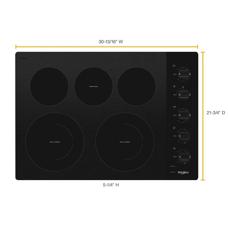 30-inch Electric Ceramic Glass Cooktop with Two Dual Radiant Elements view 7