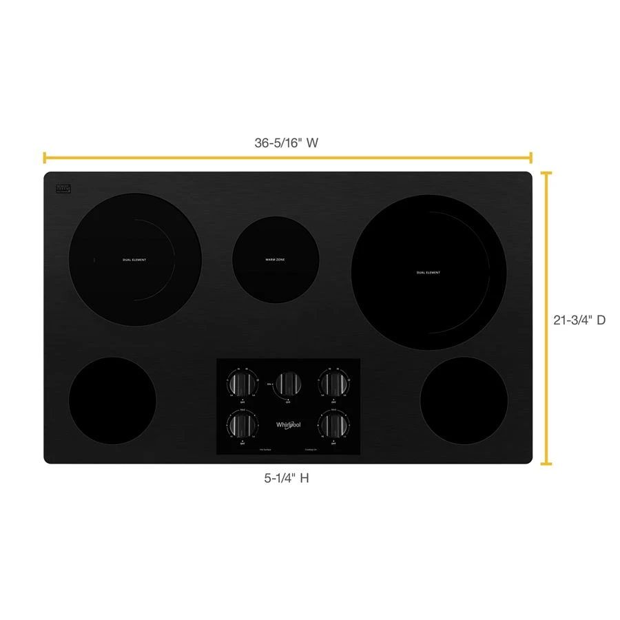 36-inch Electric Ceramic Glass Cooktop with Two Dual Radiant Elements view 7