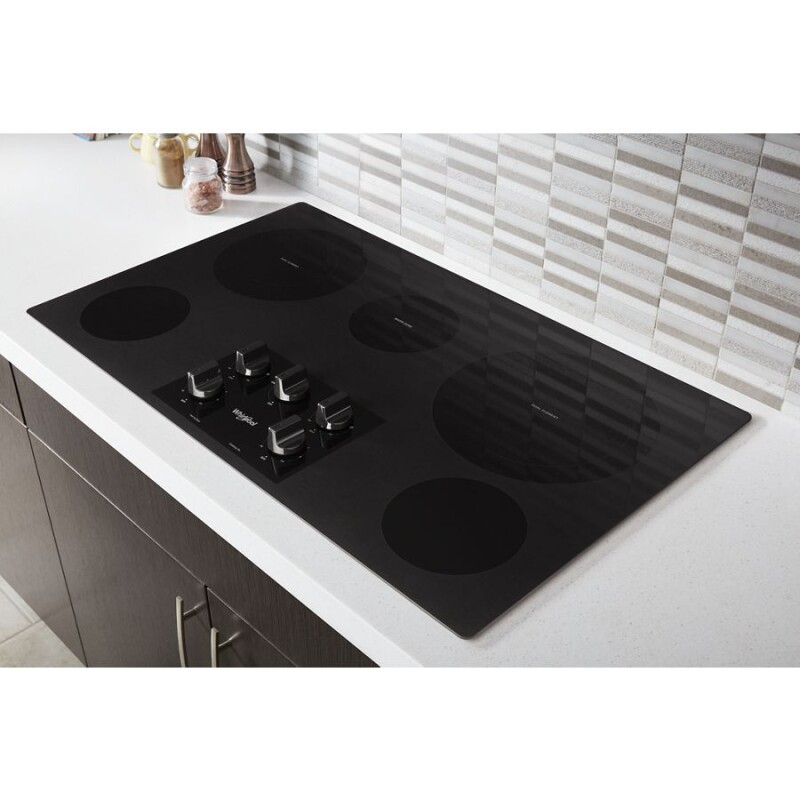 36-inch Electric Ceramic Glass Cooktop with Two Dual Radiant Elements WCE77US6HB