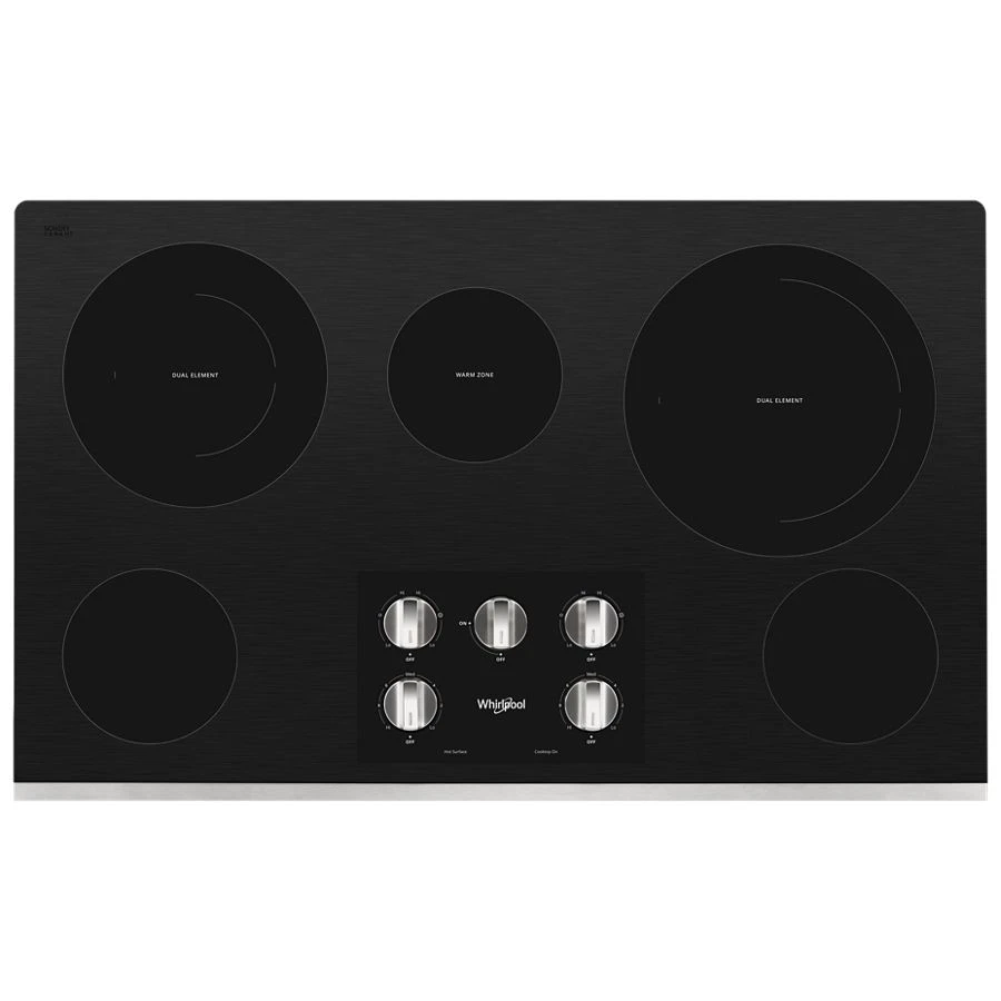 36-inch Electric Ceramic Glass Cooktop with Two Dual Radiant Elements WCE77US6HS