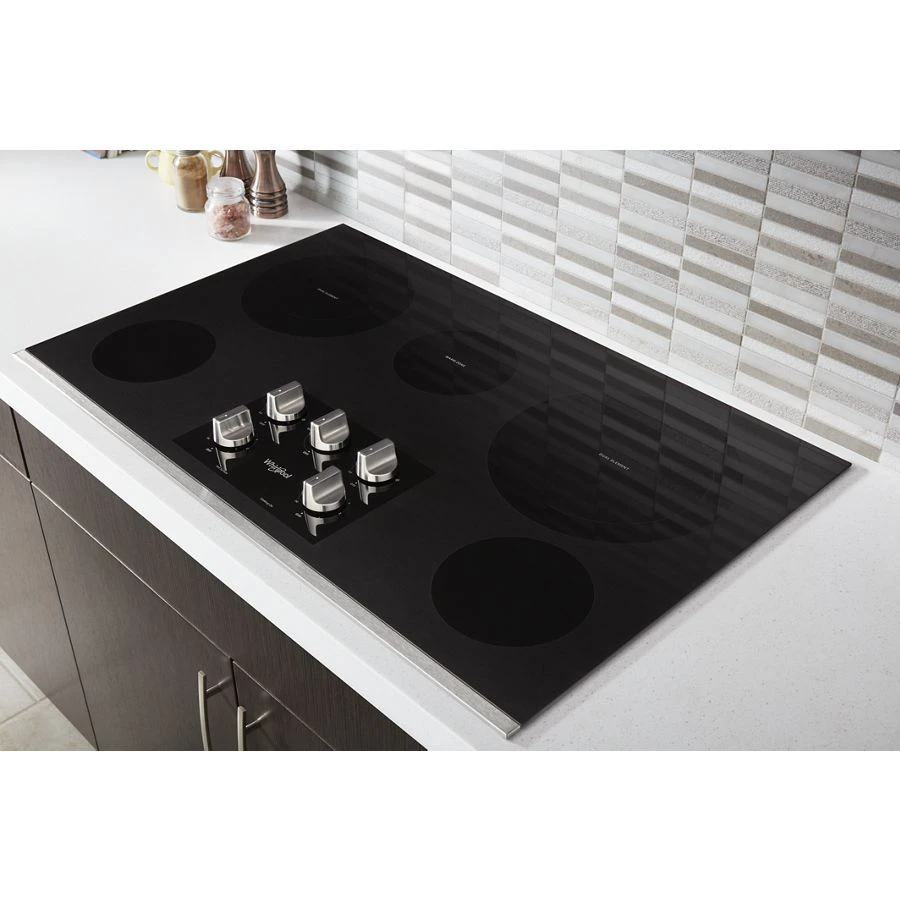 36-inch Electric Ceramic Glass Cooktop with Two Dual Radiant Elements WCE77US6HS