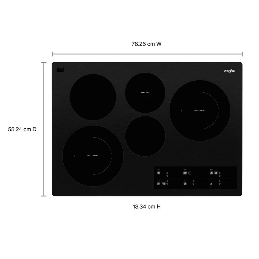 30-inch Electric Ceramic Glass Cooktop with Two Dual Radiant Elements view 7
