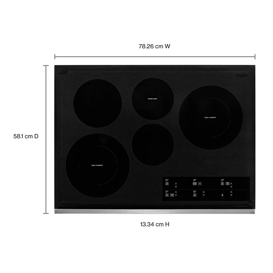 30-inch Electric Ceramic Glass Cooktop with Two Dual Radiant Elements view 7
