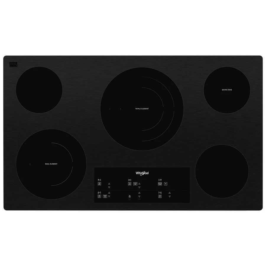 36-inch Electric Ceramic Glass Cooktop with Triple Radiant Element WCE97US6KB