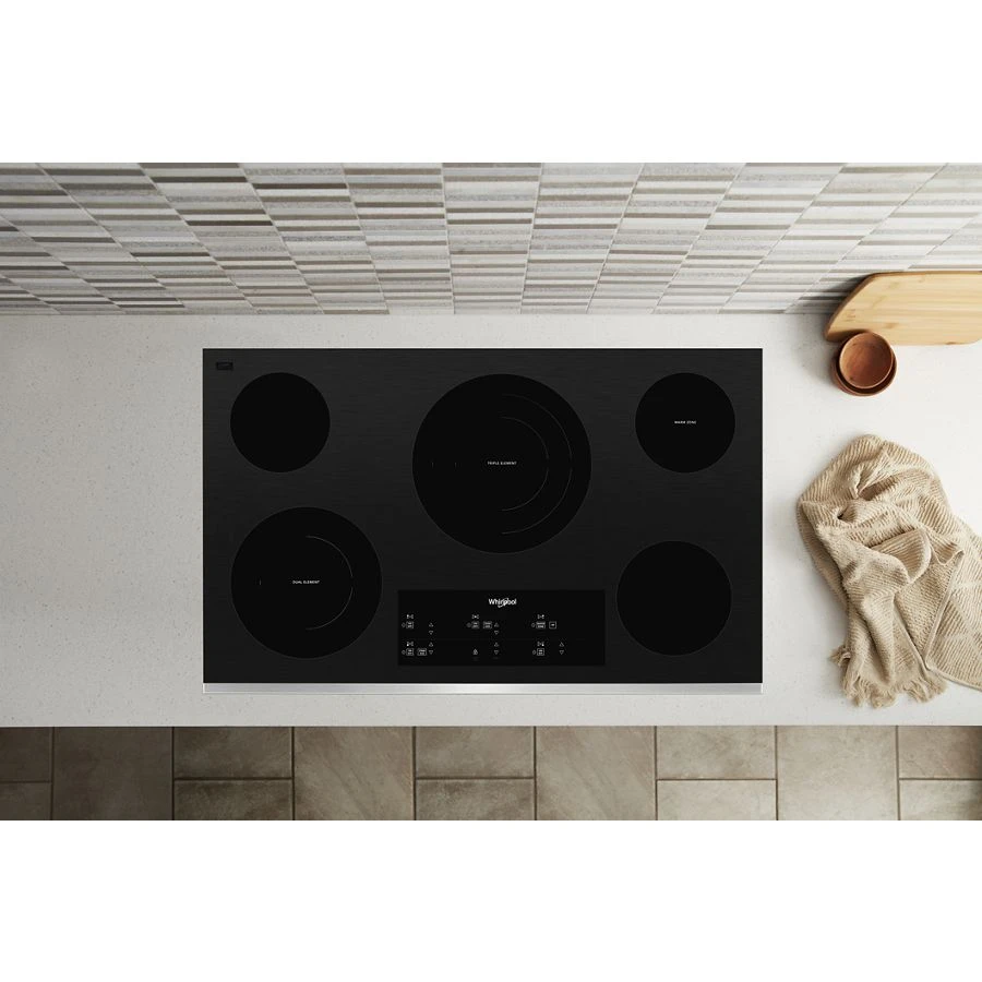 36-inch Electric Ceramic Glass Cooktop with Triple Radiant Element WCE97US6KS