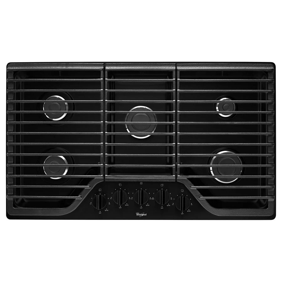 36 inch 5 Burner Gas Cooktop with Fifth Burner WCG51US6DB, product image 2 of 3