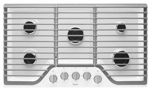36 inch 5 Burner Gas Cooktop with Fifth Burner WCG51US6DW, product image 4 of 4