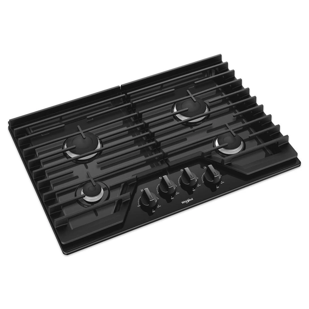30-inch Gas Cooktop with EZ-2-Lift™ Hinged Cast-Iron Grates WCG55US0HB, product image 13 of 26