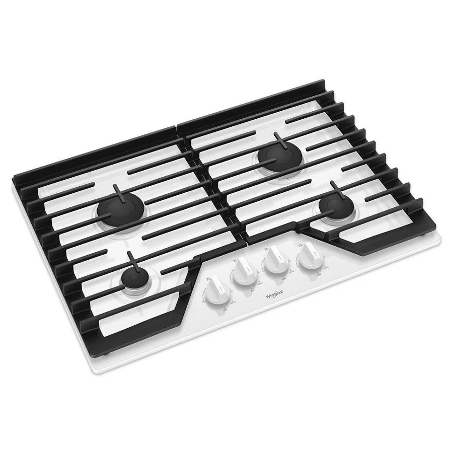 30-inch Gas Cooktop with EZ-2-Lift Hinged Cast-Iron Grates WCG55US0HW, product image 4 of 6