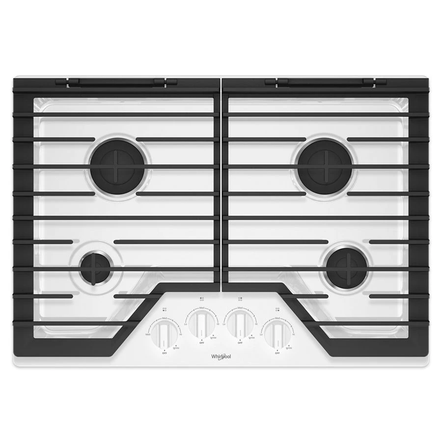 30-inch Gas Cooktop with EZ-2-Lift Hinged Cast-Iron Grates WCG55US0HW, product image 5 of 6