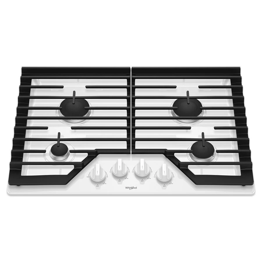 30-inch Gas Cooktop with EZ-2-Lift Hinged Cast-Iron Grates WCG55US0HW, product image 6 of 6