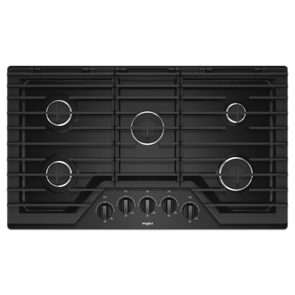 36-inch Gas Cooktop with EZ-2-Lift™ Hinged Cast-Iron Grates WCG55US6HB, product image 8 of 9