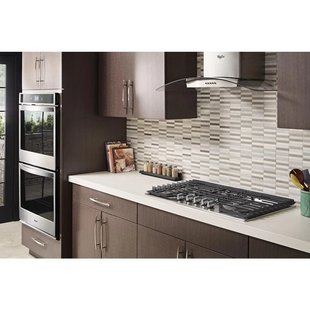 36-inch Gas Cooktop with EZ-2-Lift Hinged Cast-Iron Grates WCG55US6HS, product image 8 of 8