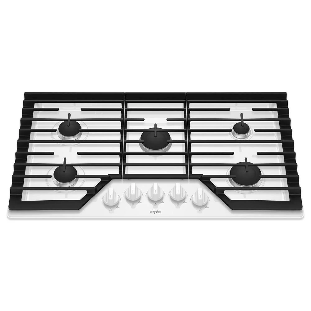 36-inch Gas Cooktop with EZ-2-Lift Hinged Cast-Iron Grates WCG55US6HW