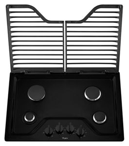 30 inch Gas Cooktop with EZ-2-Lift Hinged Cast-Iron Grates WCG75US0DB, product image 2 of 4