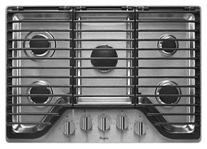 30 inch 5 Burner Gas Cooktop with EZ-2-Lift Hinged Cast-Iron Grates WCG97US0DS