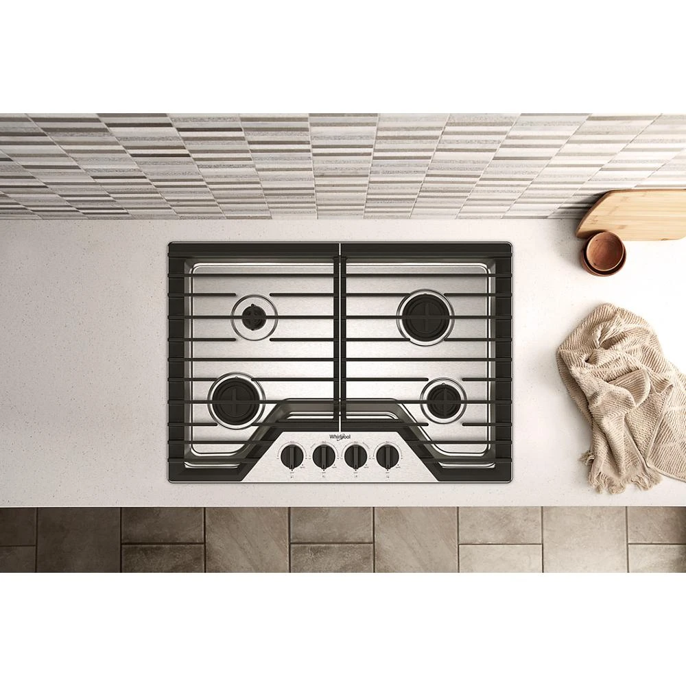 30-inch Gas Cooktop with SpeedHeat™ Burners WCGK3030PS, product image 18 of 23