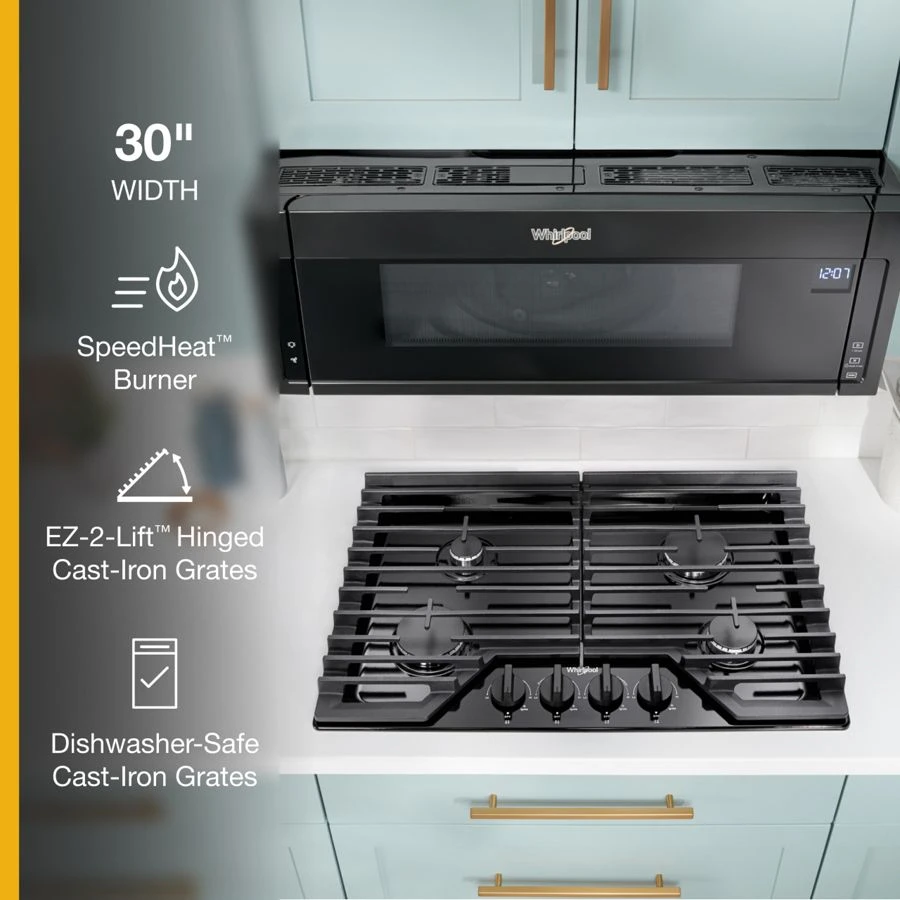 30-inch Gas Cooktop with EZ-2-Lift™ Hinged Cast-Iron Grates view 2