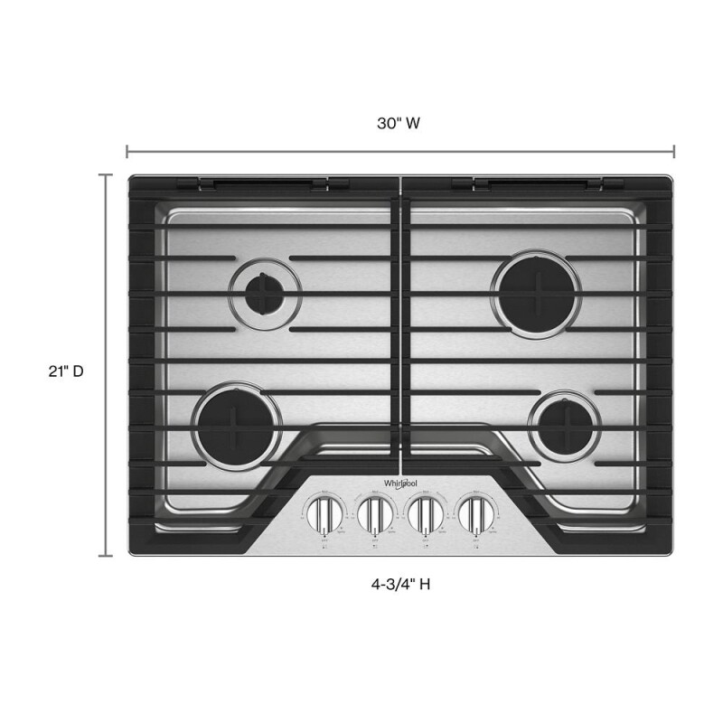 30-inch Gas Cooktop with EZ-2-Lift Hinged Cast-Iron Grates WCGK5030PS