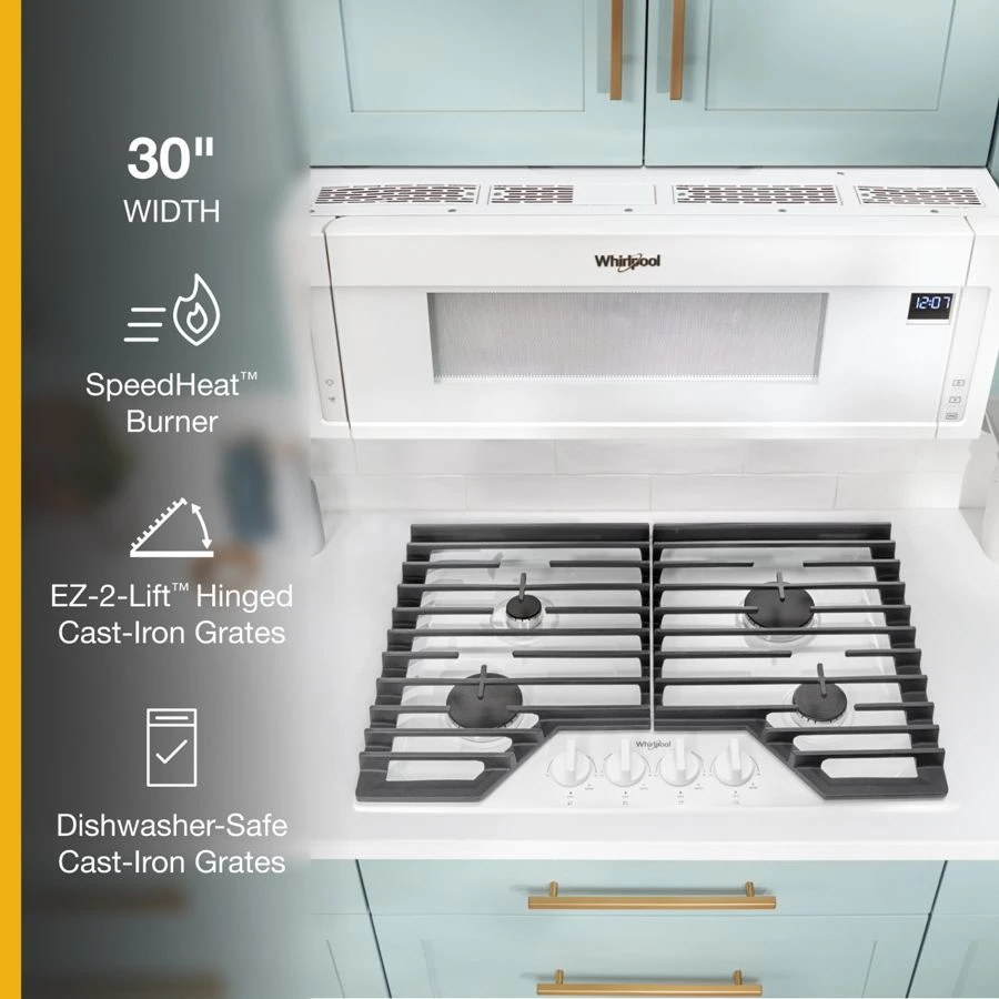 30-inch Gas Cooktop with EZ-2-Lift™ Hinged Cast-Iron Grates view 2