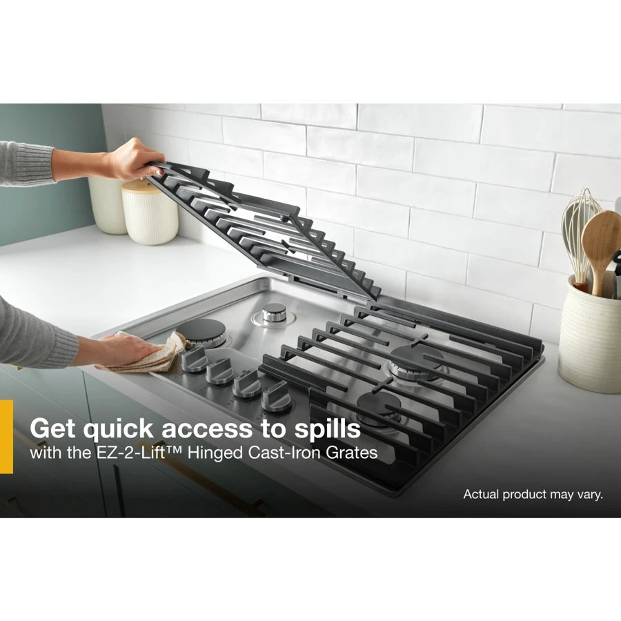30-inch Gas Cooktop with EZ-2-Lift™ Hinged Cast-Iron Grates view 3