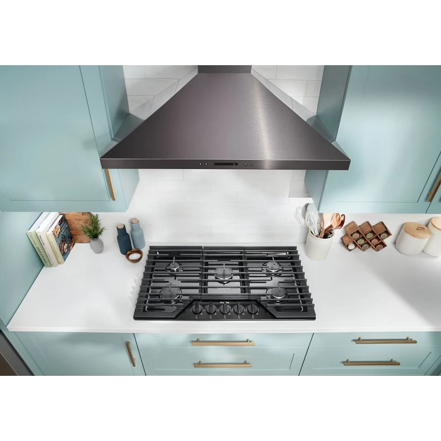 36-inch Gas Cooktop with EZ-2-Lift™ Hinged Cast-Iron Grates WCGK5036PB