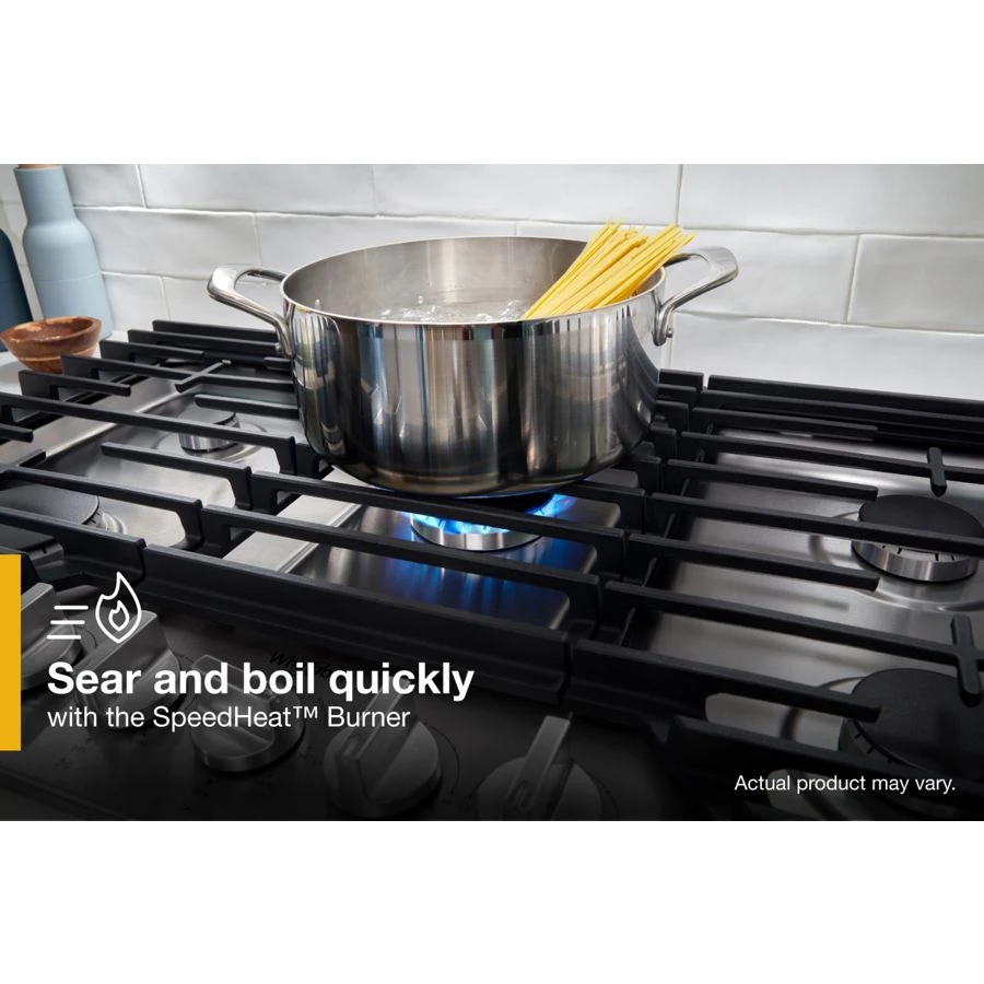36-inch Gas Cooktop with 5 Burners and EZ-2-Lift™ Hinged Cast-Iron Grates view 5