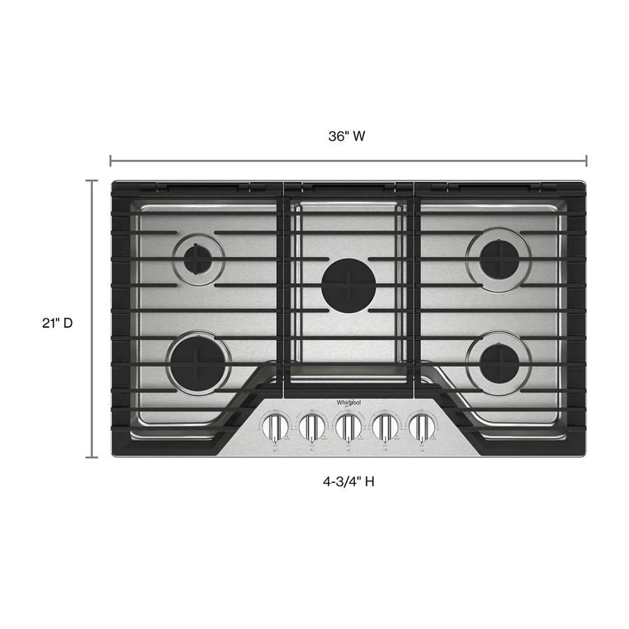 36-inch Gas Cooktop with 5 Burners and EZ-2-Lift™ Hinged Cast-Iron Grates view 15
