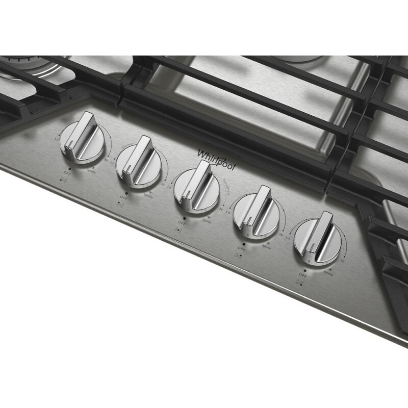 36-inch Gas Cooktop with EZ-2-Lift Hinged Cast-Iron Grates WCGK5036PS