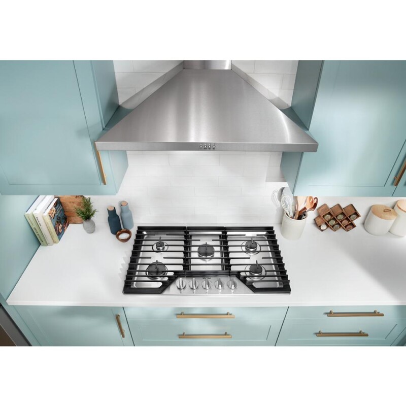 36-inch Gas Cooktop with EZ-2-Lift Hinged Cast-Iron Grates WCGK5036PS