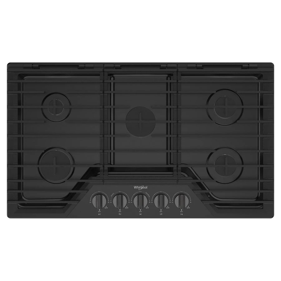 36-inch Gas Cooktop with EZ-2-Lift™ Hinged Cast-Iron Grates WCGK5036PB