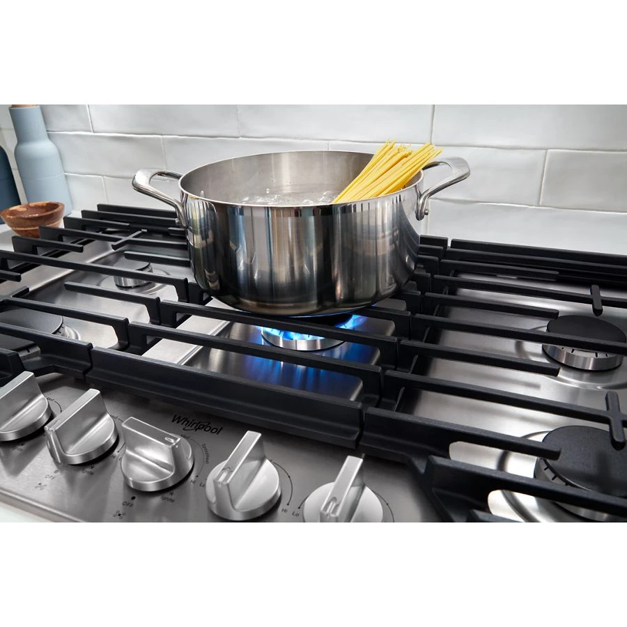 36-inch Gas Cooktop with EZ-2-Lift™ Hinged Cast-Iron Grates WCGK5036PV
