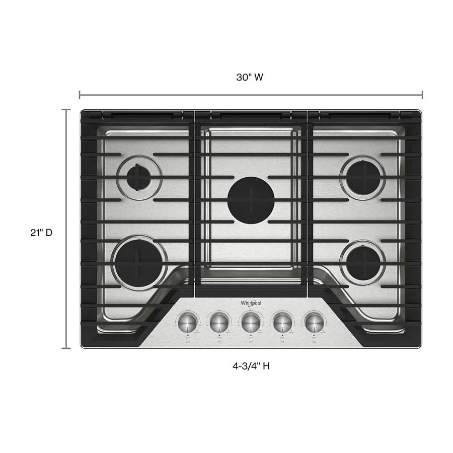 30-inch Gas Cooktop with 5 Burners and EZ-2-Lift™ Hinged Cast-Iron Grates view 15