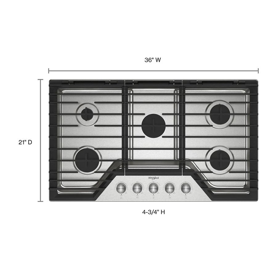 36-inch Gas Cooktop with 5 Burners and EZ-2-Lift™ Hinged Cast-Iron Grates view 15