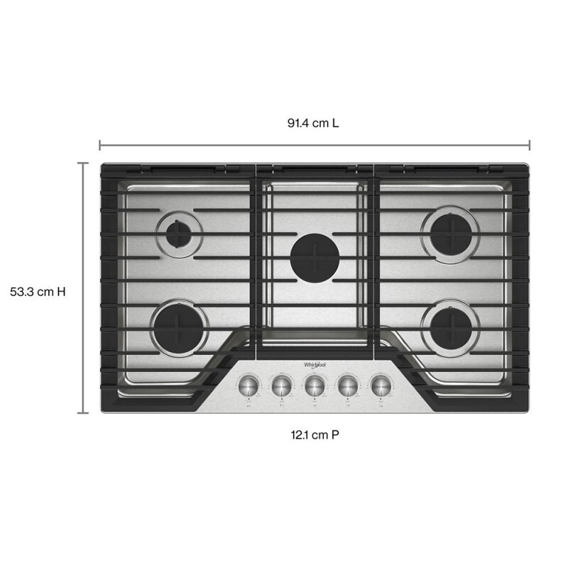 36-inch Gas Cooktop with Fifth Burner WCGK7036PS