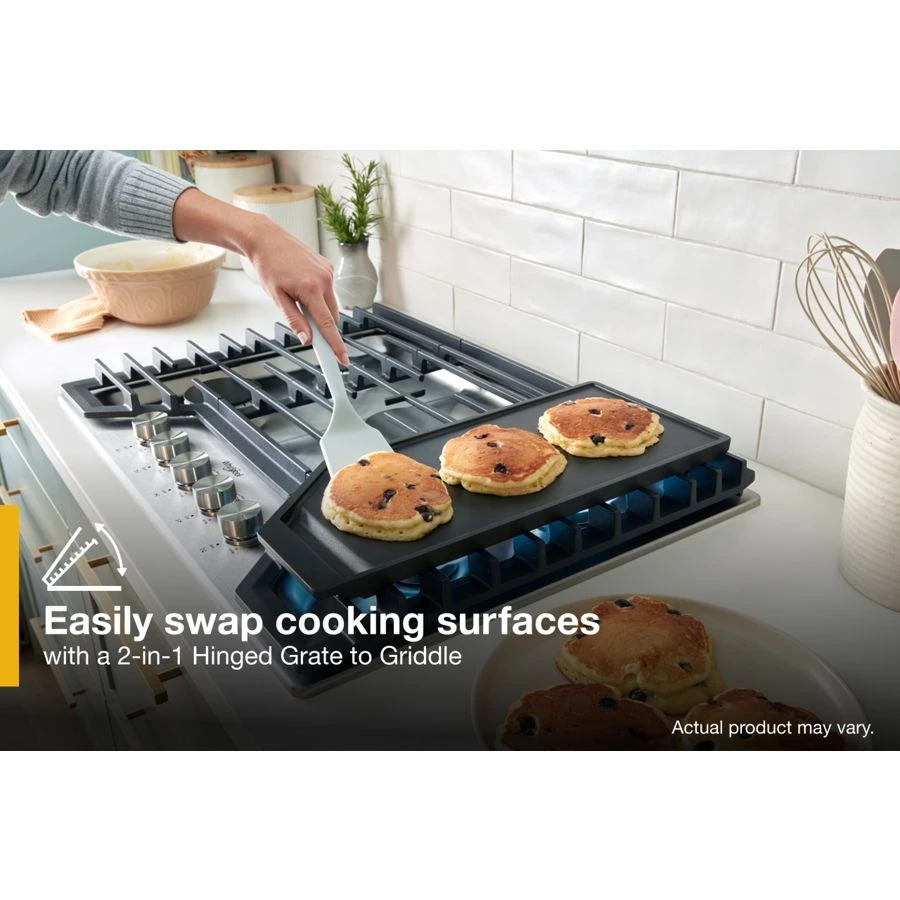 30-inch Gas Cooktop With 5 Burners And Ez-2-lift™ Hinged Cast-iron Grates And Griddle WCGK7530PS, product image 5 of 16