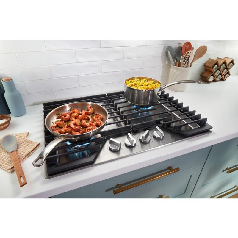 30-inch Gas Cooktop with 2-in-1 Hinged Grate to Griddle WCGK7530PS