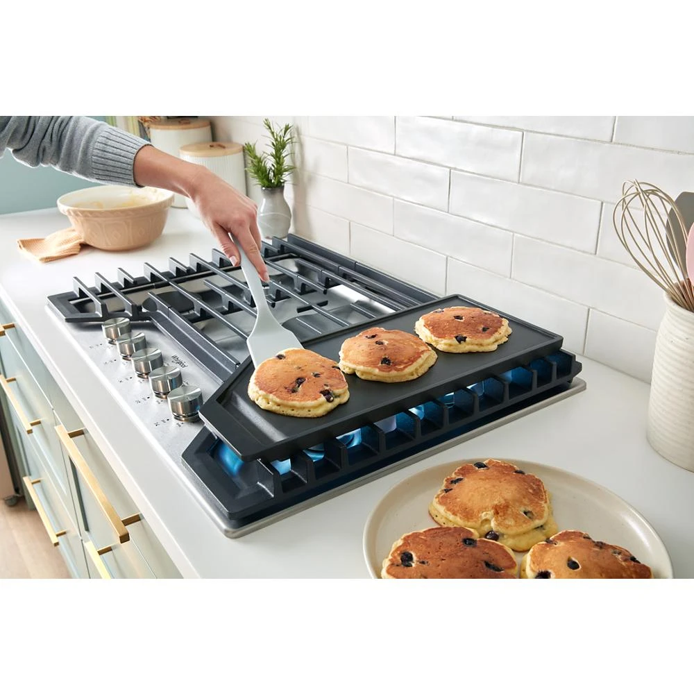 36-inch Gas Cooktop with 5 Burners and EZ-2-Lift™ Hinged Cast-Iron Grates and Griddle WCGK7536PS, product image 25 of 27