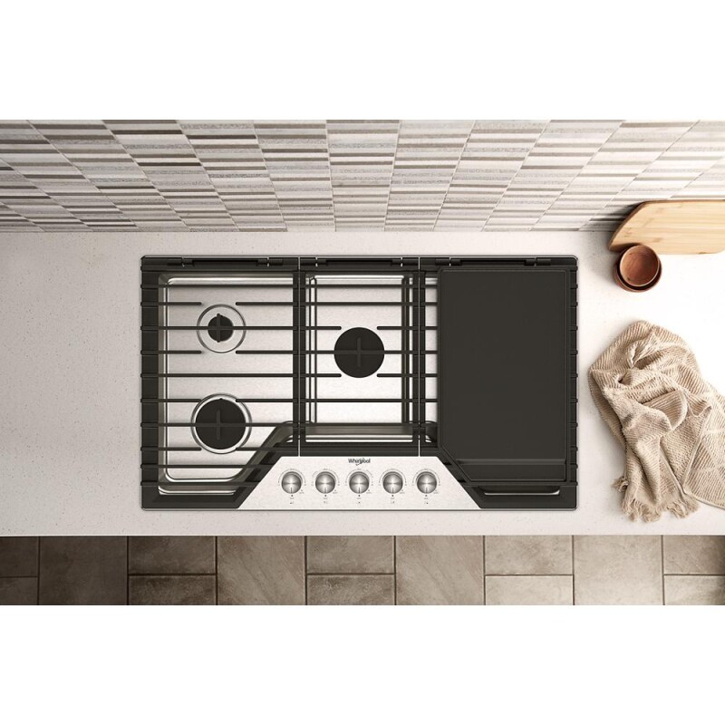 36-inch Gas Cooktop with 2-in-1 Hinged Grate to Griddle WCGK7536PS
