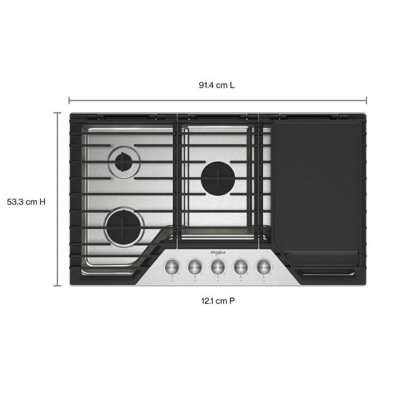 36-inch Gas Cooktop with 2-in-1 Hinged Grate to Griddle WCGK7536PS