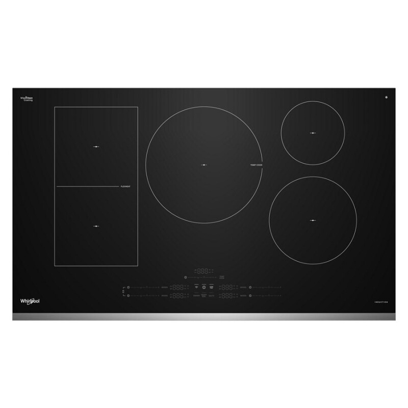Whirlpool 36" Intelligent Induction Cooktop with Temp Cook™ Technology and WipeClean™ Coating Stainless Steel Trim WCIT7536SS Picture 1