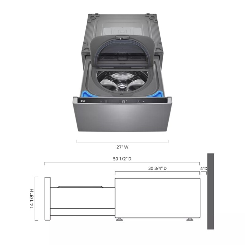 27'' LG SideKick™ Pedestal Washer view 3