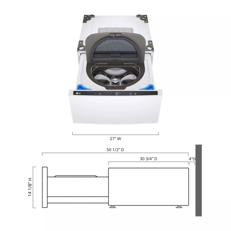 27'' LG SideKick™ Pedestal Washer view 3