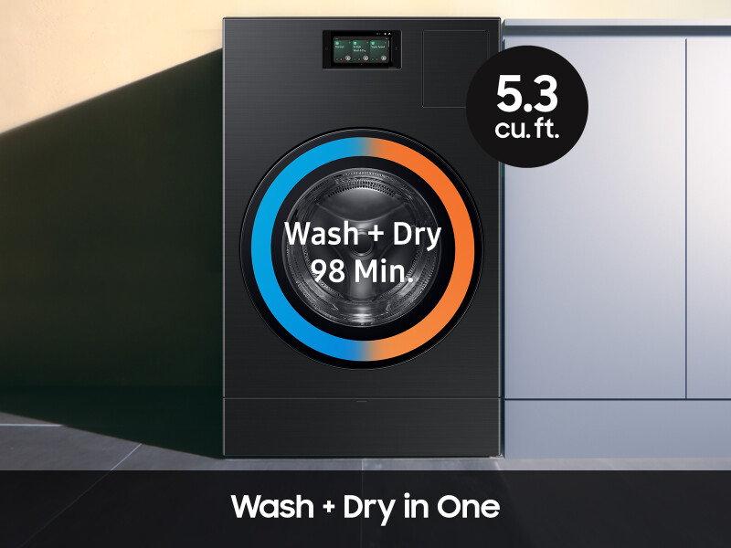 Bespoke AI All-in-One Ventless Combo AI Home 7" LCD Display AI OptiWash™ and Dry 5.3 cu.ft. WD53DBA900HBA1